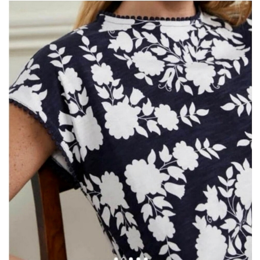 GUC Boden Navy and White Floral Mini Dress - Picture 6 of 12